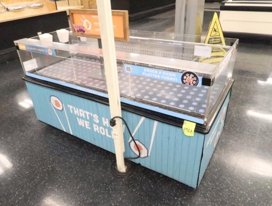 sushi merchandising case, self-contained