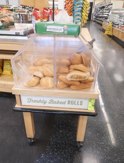 bakery spot merchandiser w/ plastic bins