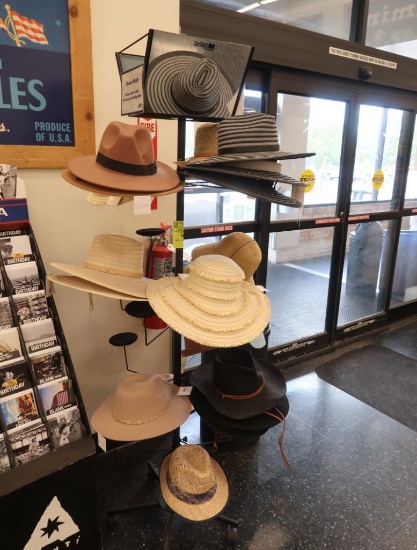 hat merchandising rack, on casters