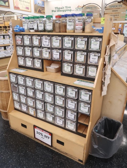 bulk spice bins w/ cabinet