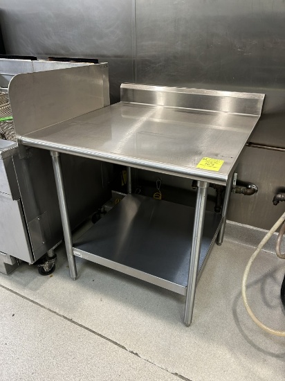3FT STAINLESS STEEL TABLE W/ BACKSPLASH