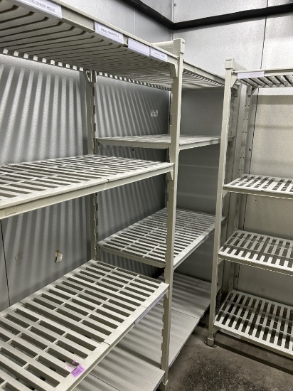 5 SECTIONS OF PLASTIC CAMBRO COOLER RACK