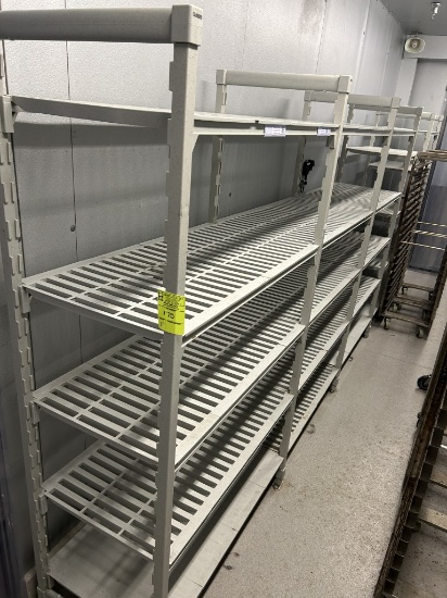 11 SECTIONS OF PLASTIC CAMBRO COOLER RACK