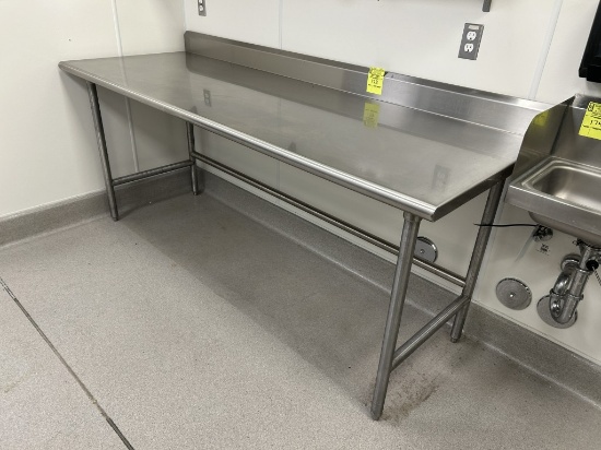 7FT STAINLESS STEEL TABLE W/ BACKSPLASH