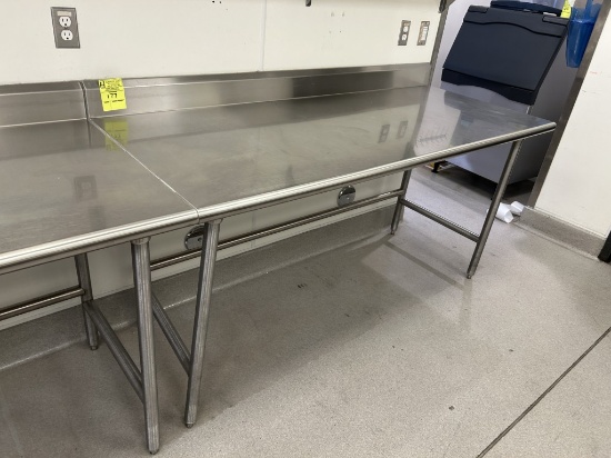 6FT STAINLESS STEEL TABLE W/ BACKSPLASH