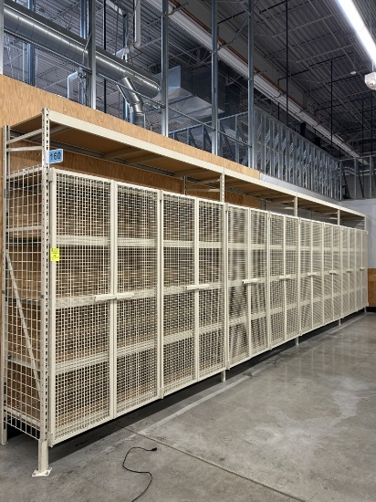 4 SECTIONS OF LOZIER WIDE SPAN RACKING W/ DOORS