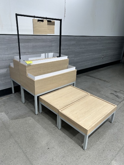 GROUP OF ASSORTED WOODEN MERCHANDISERS