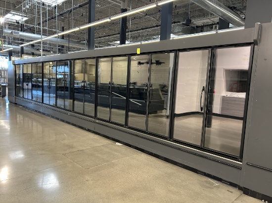 36FT RUN OF 2019 HILL PHOENIX MULTIDECK CASES W/ MED TEMP DOORS