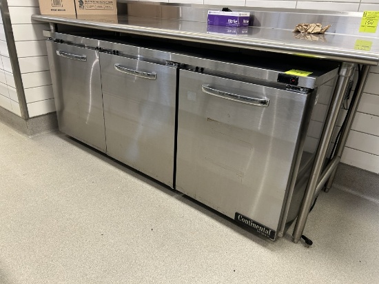 CONTINENTAL 6FT SELF CONTAINED UNDERCOUNTER REFRIGERATOR