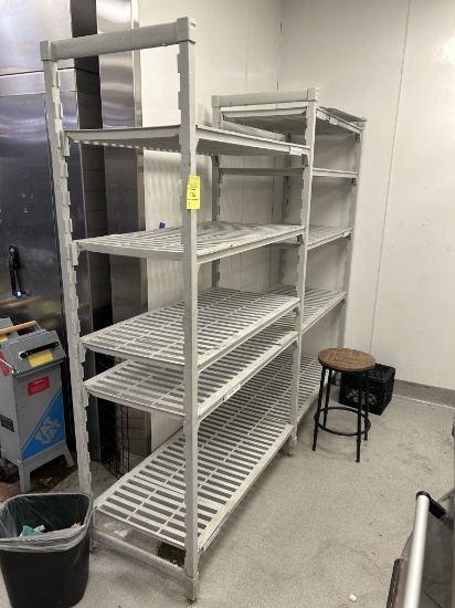 2 Sections Of Cambro Plastic Cooler Shelving