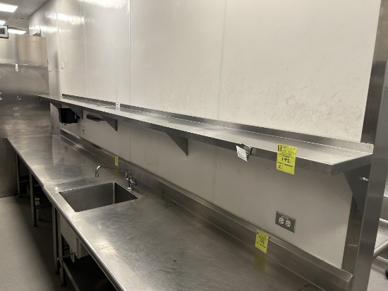 96IN X 12IN STAINLESS WALL SHELVES