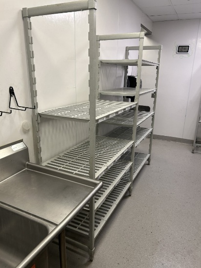 4 Sections Of Cambro Plastic Cooler Shelving