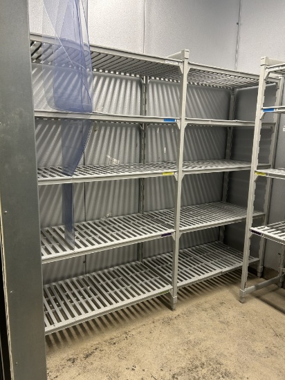 5 SECTIONS OF CAMBRO PLASTIC COOLER SHELVING