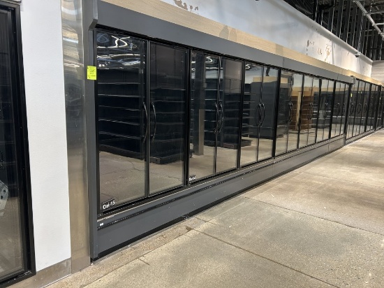30FT RUN OF 2019 HILL PHOENIX MULTIDECK CASES W/ MED TEMP DOORS