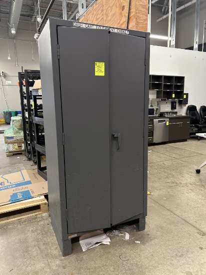 ULINE 36IN HEAVY DUTY METAL CABINET W/ CONTENTS