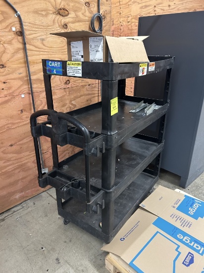 RUBBERMAID 4 TIER PLASTIC UTILITY CART