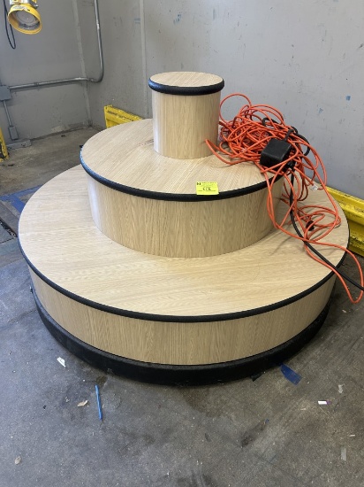 60IN DIAMETER ROUND 3-TIER WOODEN MERCHANDISER