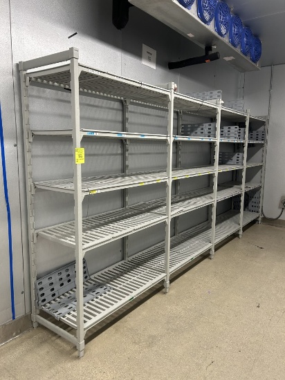 4 Sections Of Cambro Plastic Cooler Shelving