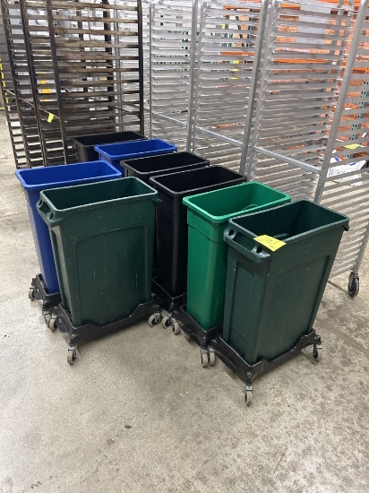 TRASH CANS ON DOLLEYS