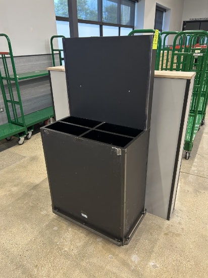 Portable Four Compartment Wooden Cart