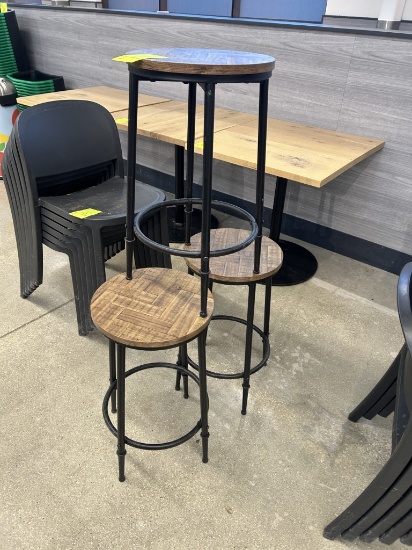 24in Tall Wood Top Stools
