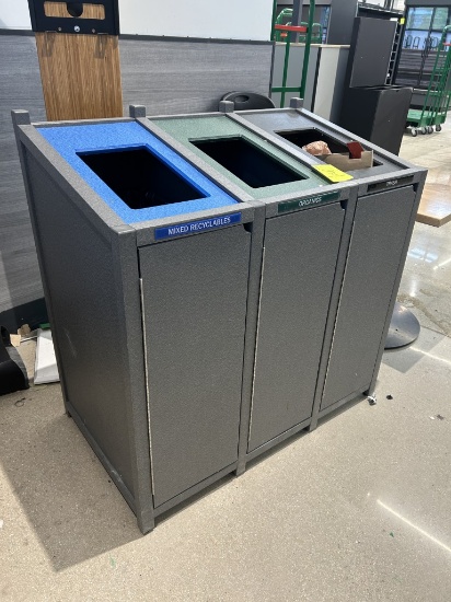 3 COMPARTMENT WASTE BIN ENCLOSURE