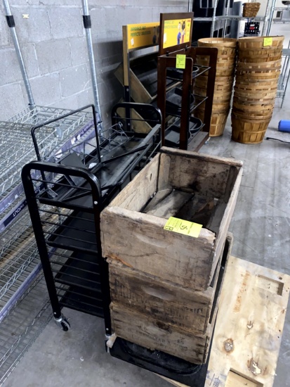 Wood Crates And Black Merchandiser