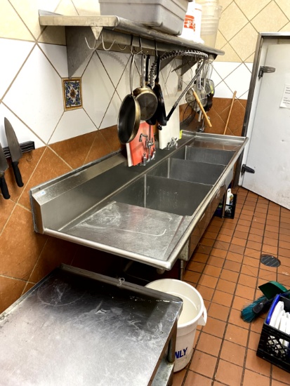 Three Compartment Stainless Steel Sink