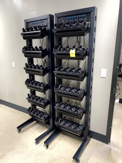 THREE RACKS FOR ZEBRA SCANNERS WITH BATTERY CHARGERS