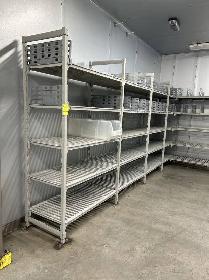 7 Sections Of Cambro Plastic Cooler Shelving