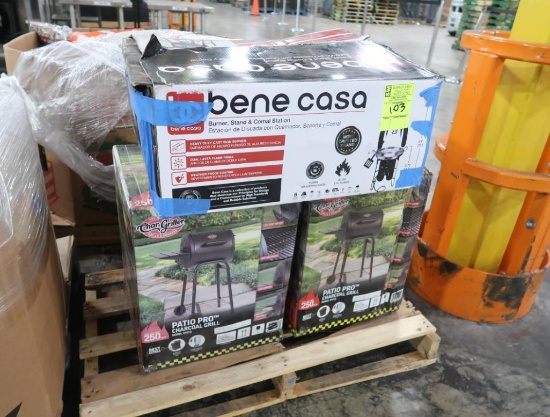 Bene Casa comal station & 2) Char-Griller Patio Pro charcoal grills