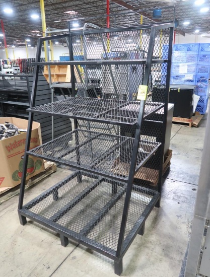 4-tier slanted steel wire shelf