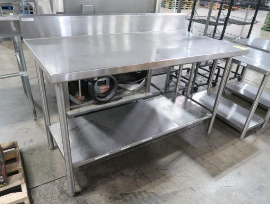 stainless table w/ backsplash & undershelf