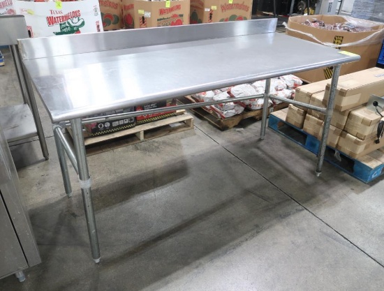 stainless table w/ backsplash