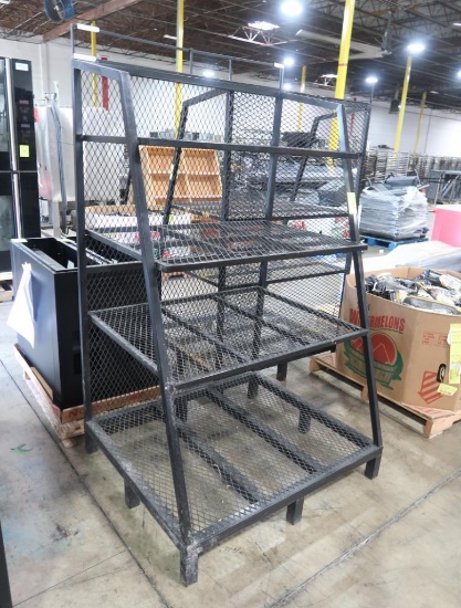 4-tier slanted steel wire shelf