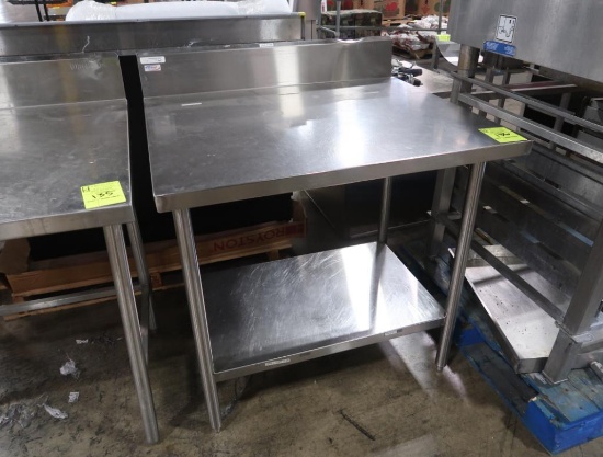 stainless table w/ backsplash & undershelf