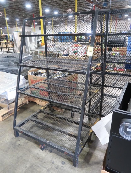 4-tier slanted steel wire shelf