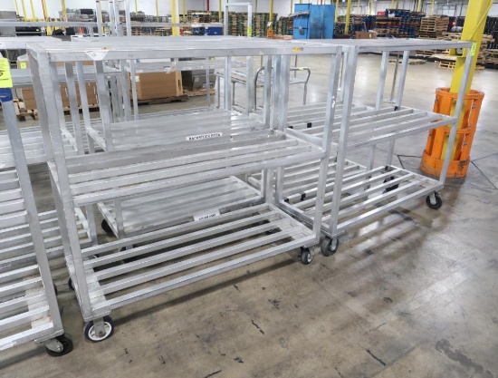 aluminum dunnage racks, on casters