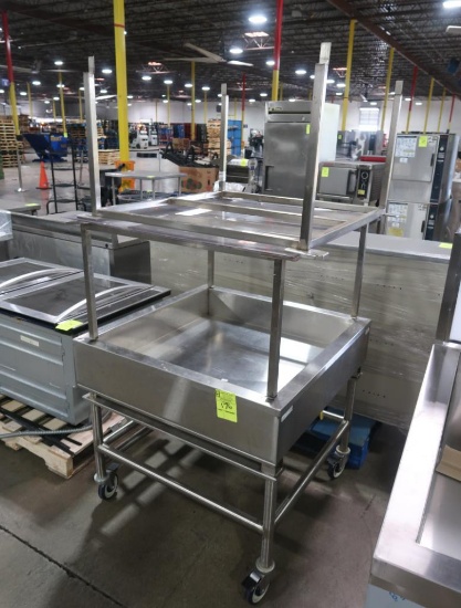 stainless iced product merchandiser, angleable
