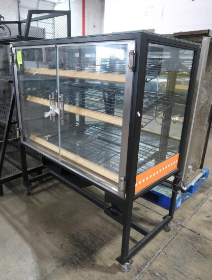 bakery glass case merchandiser on casters