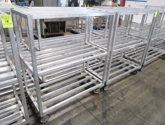 aluminum dunnage racks, on casters