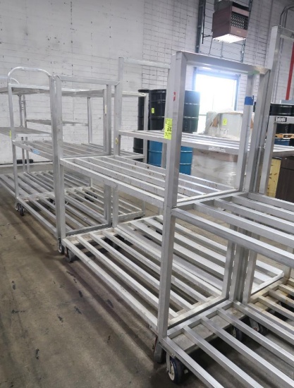 aluminum dunnage racks, on casters