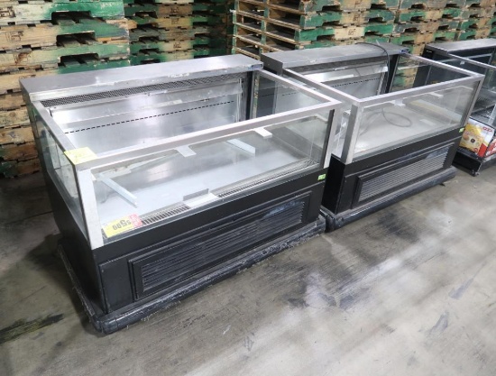 refrigerated merchandisers w/ 3) glass sides