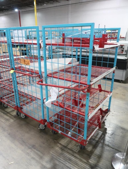 4-tier wire shelf cart on casters