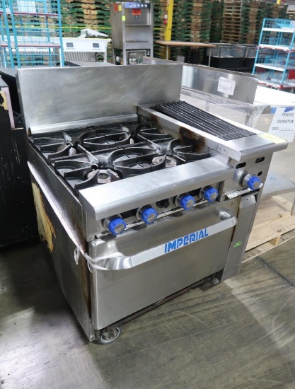 Imperial 4-burner range w/ chargriller & oven