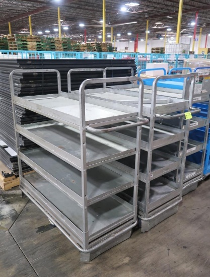 4-tier solid shelf carts on casters