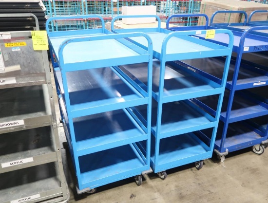 4-tier solid shelf carts on casters