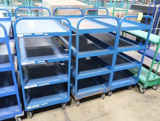 4-tier solid shelf carts on casters