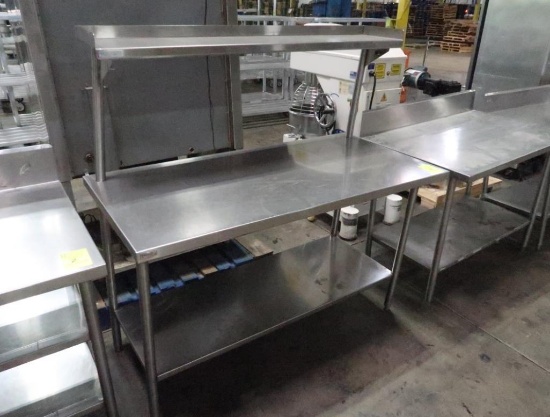 stainless table w/ over- & undershelves