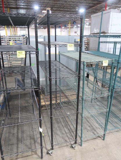 wire shelving unit, on casters